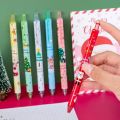 [Random Color] Christmas Themed Gel Pens 0.5mm Black Signature Pens  /Lovely  Cartoon Stationeries Gel Pens /Writing Stationery Office School Supplies. 