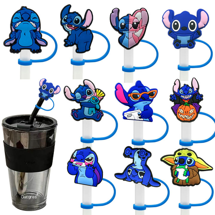 Hot Toys Stitch Straw Cover for Stanley Cup,Straw Topper Compatible with 30 40Oz Tumbler Handle,10mm/0.4in Silicone Straw Cover