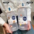 1.5L/2L Large Capacity Sports Water Bottle With Straw Outdoor Travel Fitness Portable Clear Tritan Plastic Drink Bottle BPA Free. 