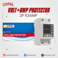 OPAL Volt + Amp Protector | 2P 63AMP with Energy Counter (kWh) - Sky Series  | voltage protector |  Available at Raza Traders Quality Redefined. 