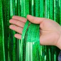 2 Meters Party Backdrop Curtains Glitter Gold Tinsel Fringe Foil Curtain Birthday Wedding Decoration Adult Anniversary Decor. 