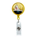 Bandai Anime One Piece Badge Holder Cartoon Creative Retractable ID Name Card Student Card Reel KeyChains Nurse Chest Card Clip. 