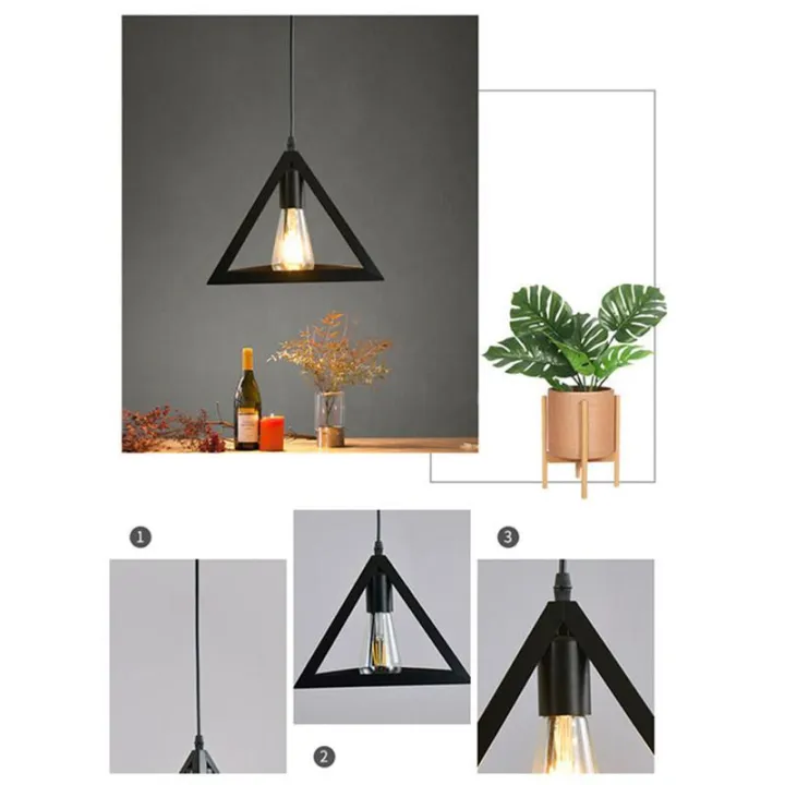 Triangle%20Lamp%20Indoor%20Unique%20Geometric%20Vintage%20Styled%20Bulb%20Fixture%20Hanging%20Ceiling%20Warm%20Shade%20Black%20Aluminum%20Body%20Triangle%20Shaped%20Pendant%20Light%20-%20Image%203