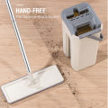 2 in 1 Self-Wash Squeeze Dry Flat Mop Bucket 360° Hand-Free Wringing Floor Cleaner with Washable Microfiber Pads. 