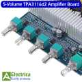TPA3116D2 2.1 Channel 5-Volume Audio Power Amplifier Board Powerful Sound Amplifier Speaker Amp Board 50W+50W Amplificador Board 20Hz-20KHz by Electrica. 