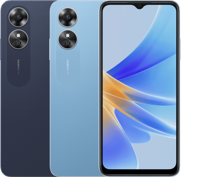 (Official PTA Approve) OPPO A17 (CPH2477) - 6.52" HD+ Display - 50MP AI Camera - 6GB RAM + 128GB ROM - Dual Sim - Support Side Fingerprint Unlock and Face Unlock (Phone & Box Only, NON WARRANTY, No Accessories and No Charger) - Multi Color)