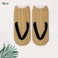 5 Pairs Flip Flop Print Socks Casual Cartoon for Running Halloween A. 