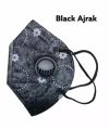 Sindhi Black Ajrak Mask print Dust Proof  With Filter. 