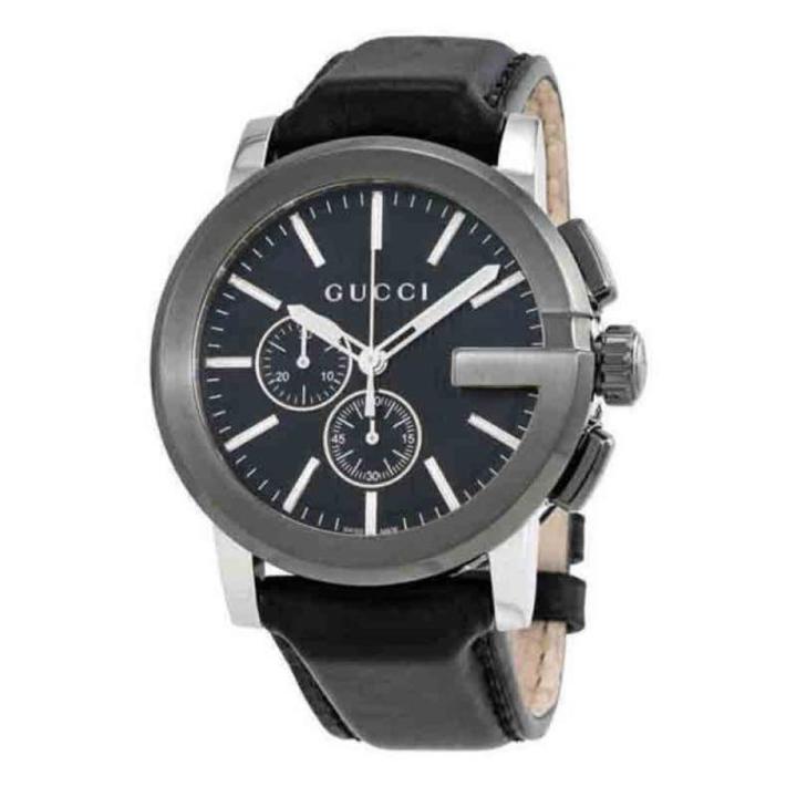 Gucci YA101205 Leather Strap Wrist Watch for Men’s