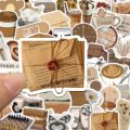 20 pcs vintage brown stickers aesthetic pvc laptop sketchbook scrapbook for journaling self adhesive customize your own stickers. 