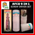 Afco Screwdriver Set, Interchangeable Screwdriver Set, 9 in 1, Electric Tester, Multi Screwdriver Set, Multifunction Tool Kit. 