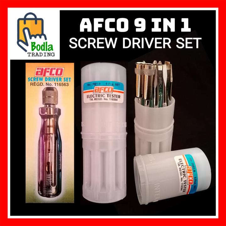 Afco Screwdriver Set, Interchangeable Screwdriver Set, 9 in 1, Electric Tester, Multi Screwdriver Set, Multifunction Tool Kit
