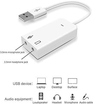 Usb sound card - External USB 2.0 Stereo Jack Audio Sound Card - Audio sound Card - Laptop usb sound card