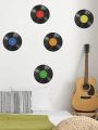 5pcs/Aesthetic Vinyl Records Pattern Wall Decor,12 Inches Original Lps Vintage records(Black Colour) Gramaphone vinyl record for decoration in home  Non.Adhesive Waterproof Wall Art Decal, For Home Decor,Black round decoration. 