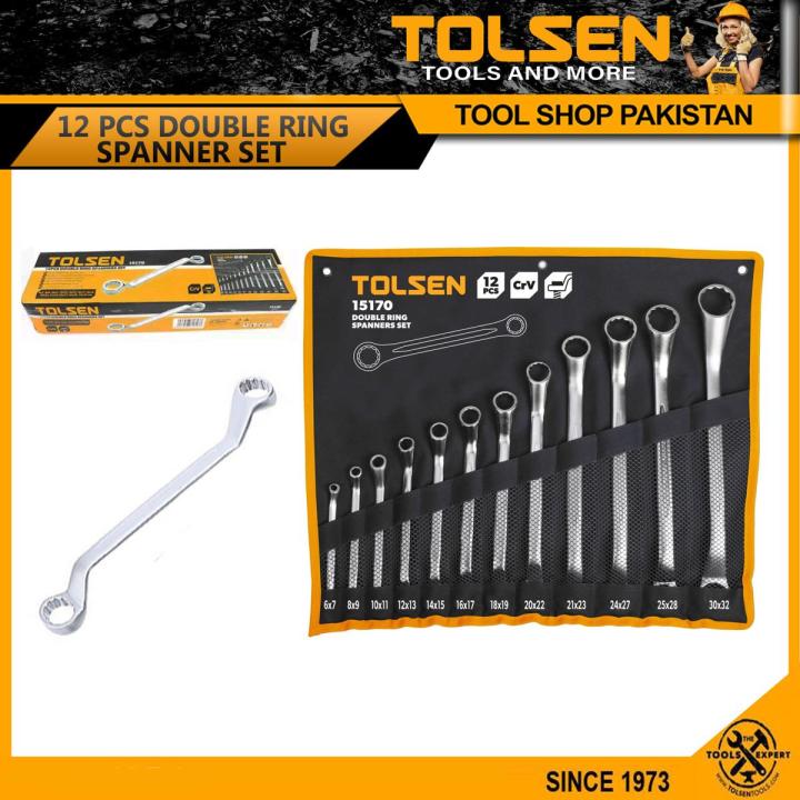 Tolsen 12Pcs Double Ring End Spanner Set (Z-T)