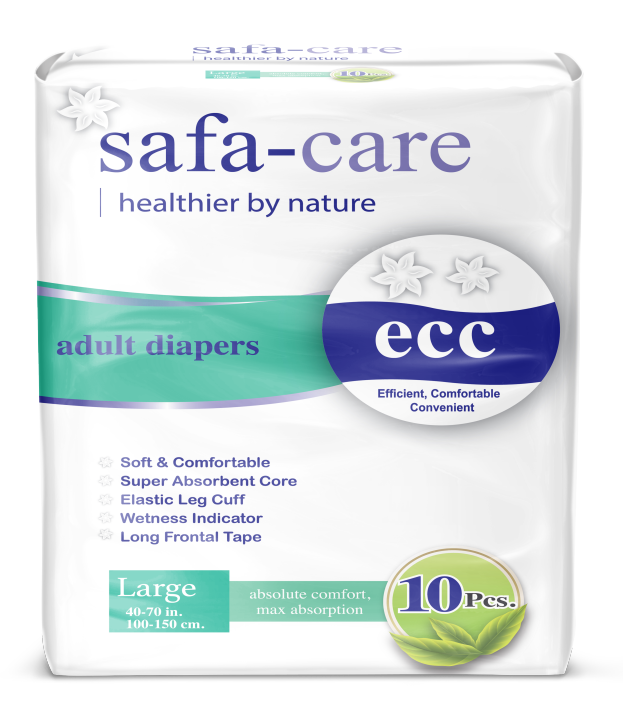 Safa Care Adult Diaper Economy Pack - Size Large - 10 Pcs