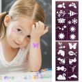 【The road to happiness Store】4 Sheet/set-painted Wispy Tattoo Template Children Holiday Templates Glitter Paint Templates Body Painting Tools. 
