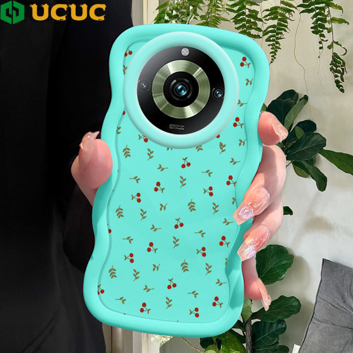 UCUC for Realme 11 Pro 5G 11 Pro Plus 5G Narzo 60 Pro 5G Back Cover Little Red Cherry Creative Candy Color Wave Silicon Phone Protective Case