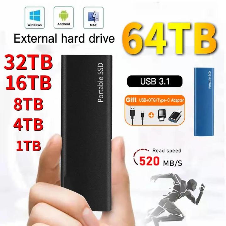 B External Hard Drive Original 1TB Portable External SSD High Speed u200b u200bExternal Solid State Drive USB3.1 Portable Drive 2T for PC