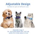 Pet Bow Collar Cat Puppy Bell Collar Korean Pet Collar Kitty Bow Headband Collar Adjustable Clasp Suitable For Cats And Dogs bluey. 