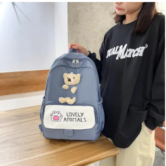 Korean%20Style%20College%20Bag%20with%20a%20cute%20small%20Teddy%20in%20front%20-%20Image%205
