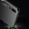 For Huawei P20 Pro Electroplated Metal Back Panel Soft TPU Bumper Double Shockproof Protective Cover Compatible case. 