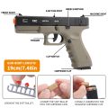 Semi-Automatic Toy Gun Soft Bullets Gun, Auto Toy Gun with Shell Ejection and Auto Rebound, Glock Gun for kid's. 