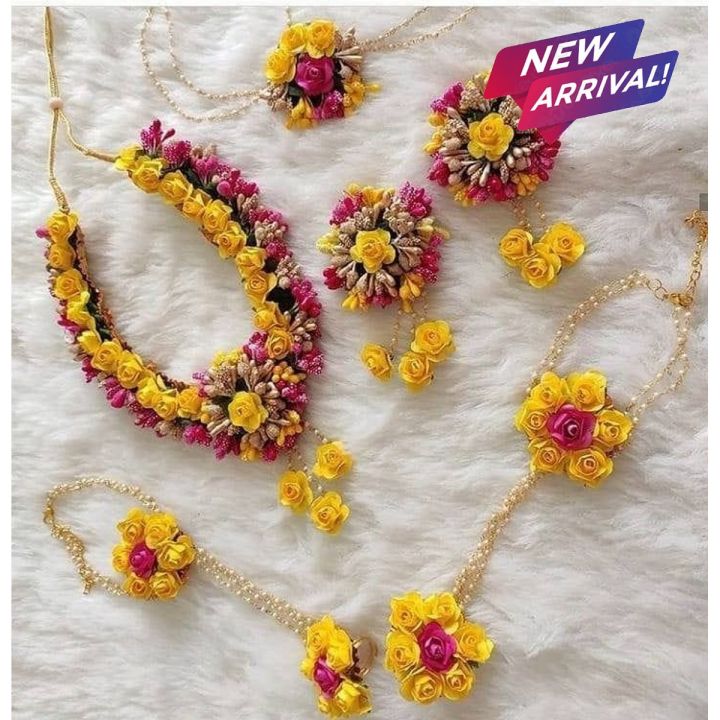 Dark Yellow  Handmade Mayyon and Mehndi Jewelry Bridal shower jewellery