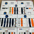 i20 Ultra Max Suit Smartwatch with AirPods Pro, Transparent Screen Guard, and 7 Straps - 10-in-1 Set. 