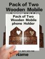 Pack of 2 wooden made wall mobile holder/Remote holder with brand name. 