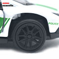 Diecast Metal Car 1/38 White Super Cop Car Edition Front Doors Open Gallardo Mercilago- Size Approx. 4 inch - Collectible Pull Back Vehicle for Hobby Collection and Simulation Play by SZASELLS. 