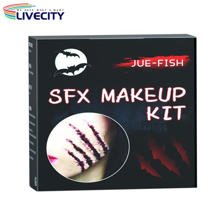 Facial Scar Wax Blood Gel Halloween SFX Special Effects Horror Makeup Kit