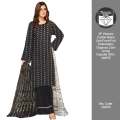 Summer Collection 3P Women Cotton Black Suit Front Full Embroidery Organza Zarri Lining Dupatta SKU: cte055. 