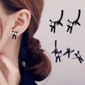 Female Handmade Cartoon 3D  Animal Earrings  Cute Simple Style Cat Stud Earring  Party Jewelry Accessories. 