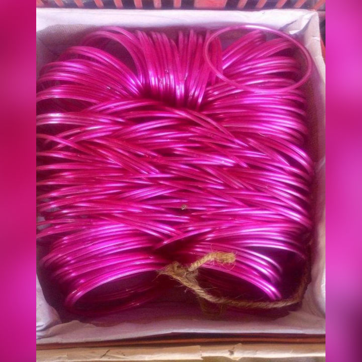 Plain Glass Bangles - Size.2.25 - Color Pink