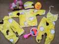 Newborn Imported New arrival winter velvet Yellow dress for baby girl or boy 0-6 months Pack of 5. 