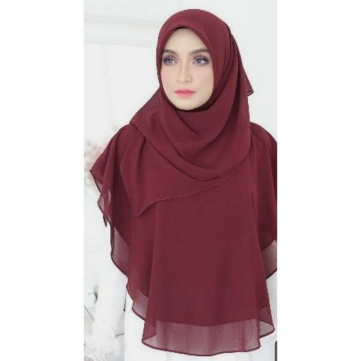 Hijab Style Ready to wear khemar shawl. instant 3 Layer Long scarf