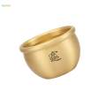 Brass Fortune Cylinder Wealth Money Pot Copper Fortune Cylinder for Home Decor. 