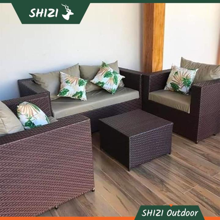 Shizi Outdoor Sofa Set Rattan/Cane/Wicker furniture - Restaurant Garden Chair patio Coffee Set