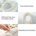 Bathroom Tools Commode Seat Cover Comfortable Bathroom Toilet Seat Cover Soft Knitting Fabric Case Pad Winter Warm Mat Pumpkin Pattern Soft Cushion Toilet Seat Warmer Cover Toilet Accessories - 1Pc. 