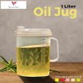 1 Ltr Oil Jug Plastic Oil Jugs High Quality Clear Plastic Beautiful Design Cooking Essentials (1 Liter) 1000 ML Cooking Oil Jug with Lid & Handle Water Jug, Milk Jug, Liquid Container For Kitchen Long Life Useable A Grade Material. 