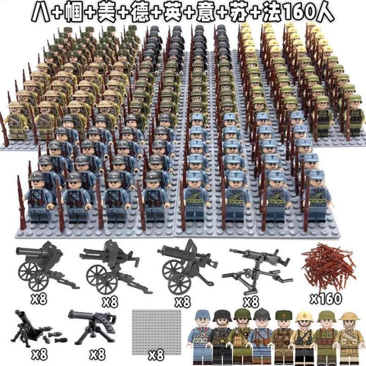 Minecraft兼容乐高积木二战人仔军事八路军八佰士兵拼装男孩人偶益智玩具儿童节日礼物女孩
