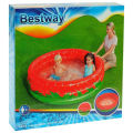 Bestway 51145 -Sweet Strawberry Pool Easy Setup Deflate Baby Swimming Pool Bathtub for Kids 2+ years old - 63"x15". 