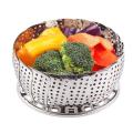 HTS  Stainless Steel Folding Steamer, Fruits / vegetables Basket Steamed Food Rack, Steamer Insert for Instant Pots , Chicken and Dumplings, Steamer Serving Bowl, Folding Steaming Basket, Collapsible Baskets for Cooking Food, Expandable, 1 Pc. 