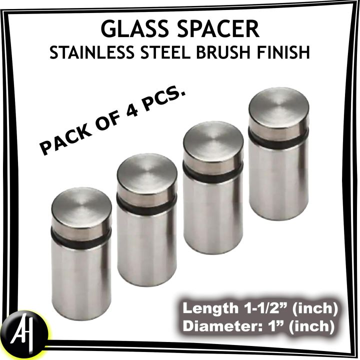 Glass Spacer - 1-1/2" - Stainless Steel Brush Finish