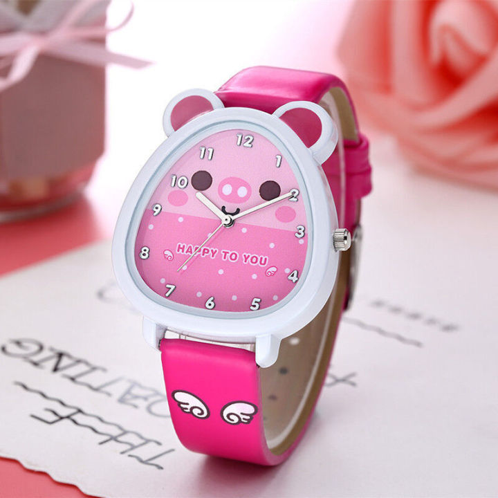 Tiktok social person's Piggy girl cartoon adult student Korean version simple cute children's junior high school watch