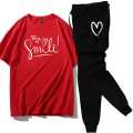 Red Stylish Printed Tracksuit For Girls & Womens - Soft & Comfortable Fabric T Shirt & Trouser Printed Tracksuit. 