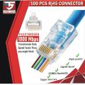 RJ45 Cat6 / Cat5e Pass Through Connector - 8P8C Gold Plated Passthrough. 