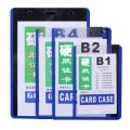 Pack of 20 (Pcs) PVC ID Card Holder Jackets A-1 Blue Medium Border – Durable Clear Badge Holders for ID Cards (100 x 68 mm, 200 Microns). 