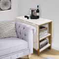Folding Dining Table with 2 Storage Open Shelf,Drop Leaf Extension Dining Table,Top Folding Kitchen Table, Side Table , Writing Table. 